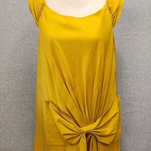 BHLDN Hitherto Bow Dress Size 10 Mustard Yellow RN66170 Pockets!